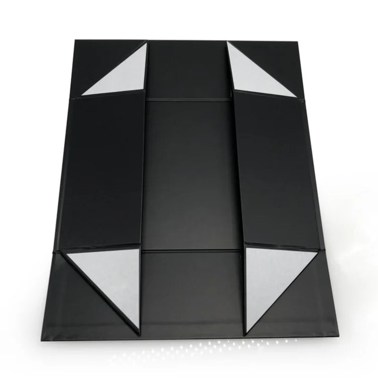 Custom Luxury Black Folding File Box: Degradable Corrugated Board, Magnetic Closure, Embossing