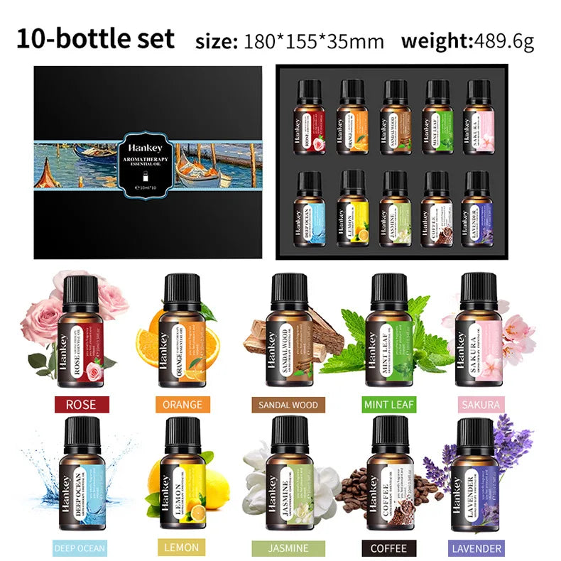 Aromatherapy Essential Oil Gift Set | Water-Soluble | 15-Day Fragrance