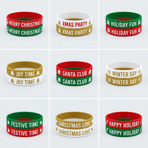 Christmas Silicone Wristbands 100 pcs | Custom Logo