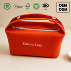 Custom 24cm Canvas Cosmetic Bag with Logo | 50 MOQ Heat Transfer & Screen Print | Bulk for Trade Shows