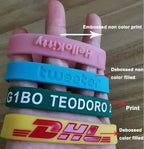 Custom Silicone Wristbands 100pcs MOQ | From $0.12/pc, Free Artwork, 6 Widths, Glow/UV Colors