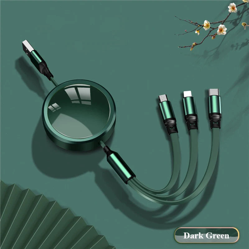 Custom Multi-Connector Charging Cable with Printed Logo Disc