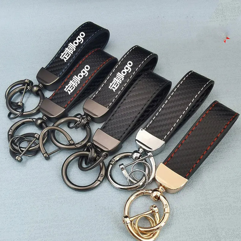 Custom Leather Keychains with Logo | PU/Genuine Leather, Zinc Alloy