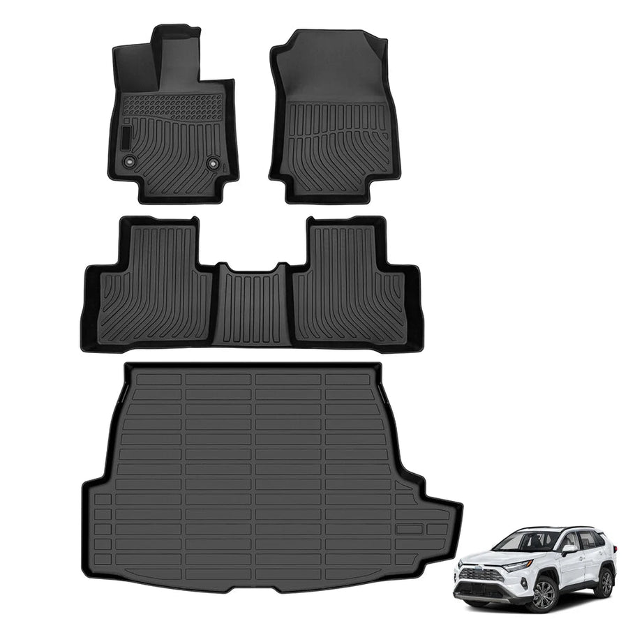 Custom Fit All Weather TPE Floor Mats for Toyota RAV4 Hybrid 2019-2025
