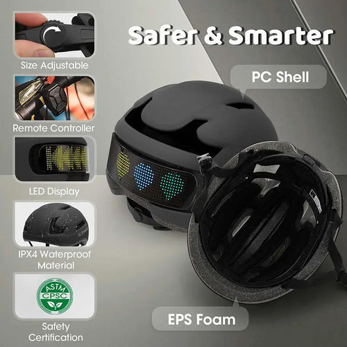 LED Screen Bicycle Helmets with Logo | Adult Cycling Road Bike