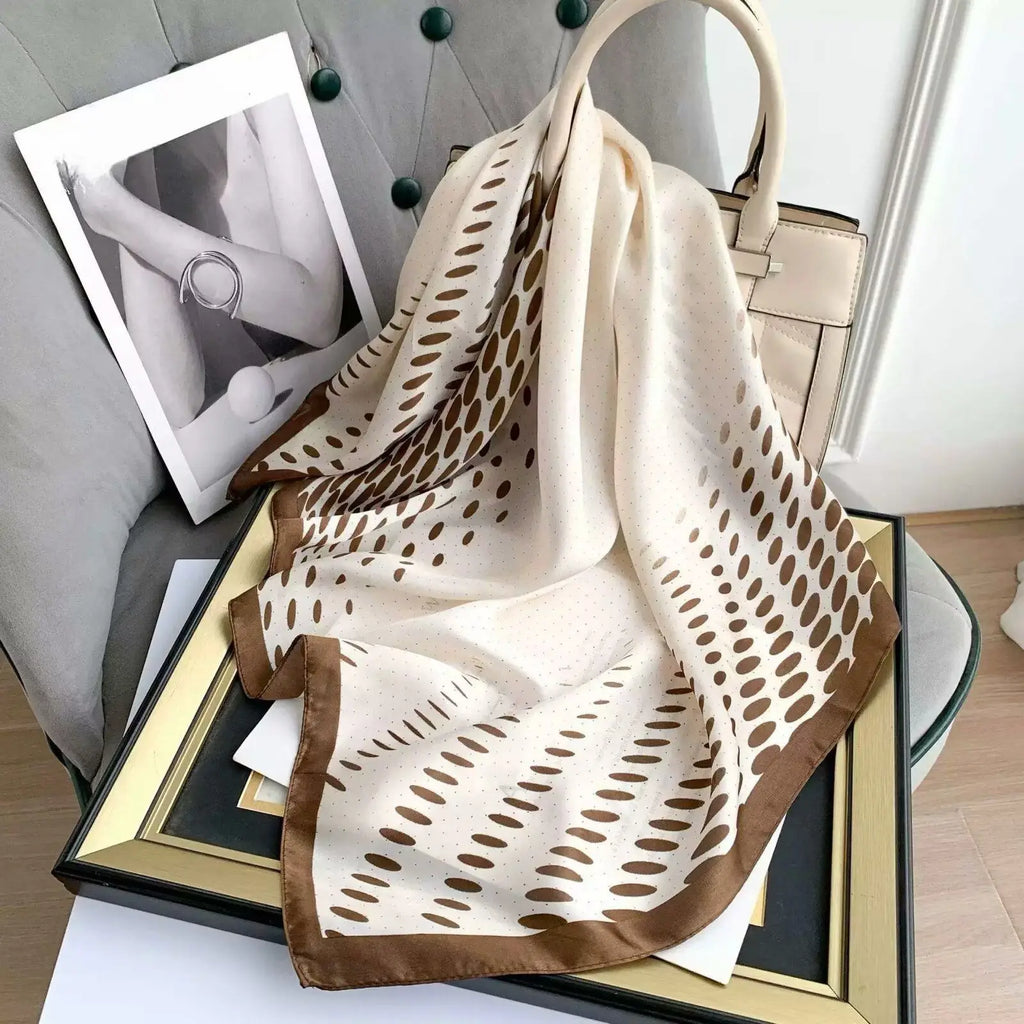 Square Silk Scarf | Digital Print | Custom Logo | 100 MOQ | Women's Fashion