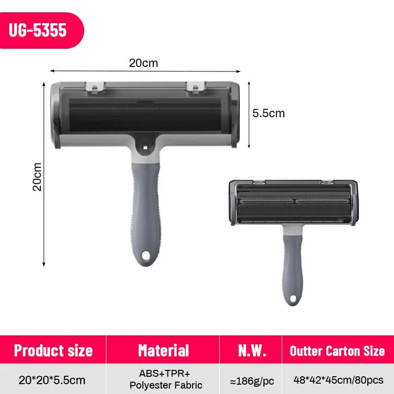 Custom Pet Hair Remover Roller Self-Cleaning ABS Steel | Wholesale Dog Cat Fur Brush OEM