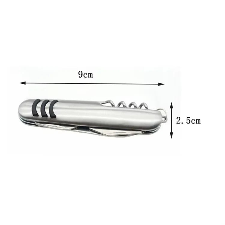 Custom 5-in-1 Stainless Steel Pocket Knife with Logo | MOQ 500