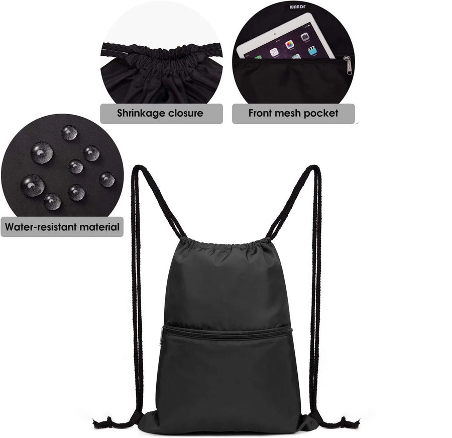 Custom 210d Polyester Waterproof Drawstring Bag | Bulk Logo Print & Team Sports Use