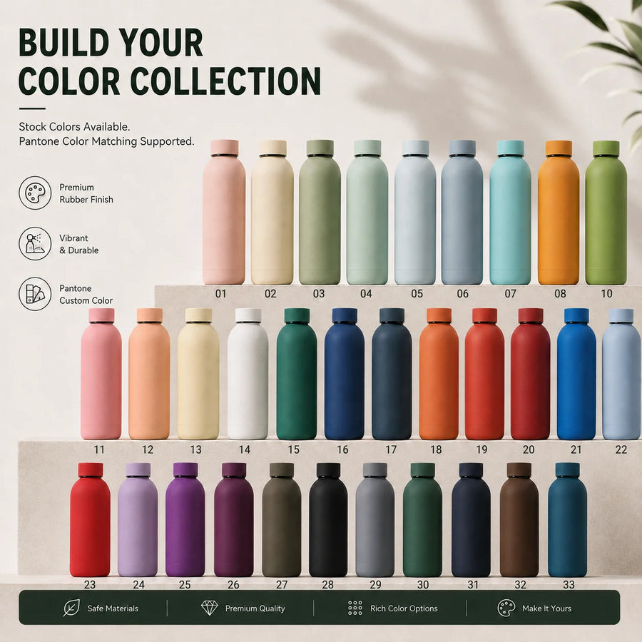 Custom 304 Stainless Steel Water Bottles 100 MOQ | Double Wall Vacuum Insulated