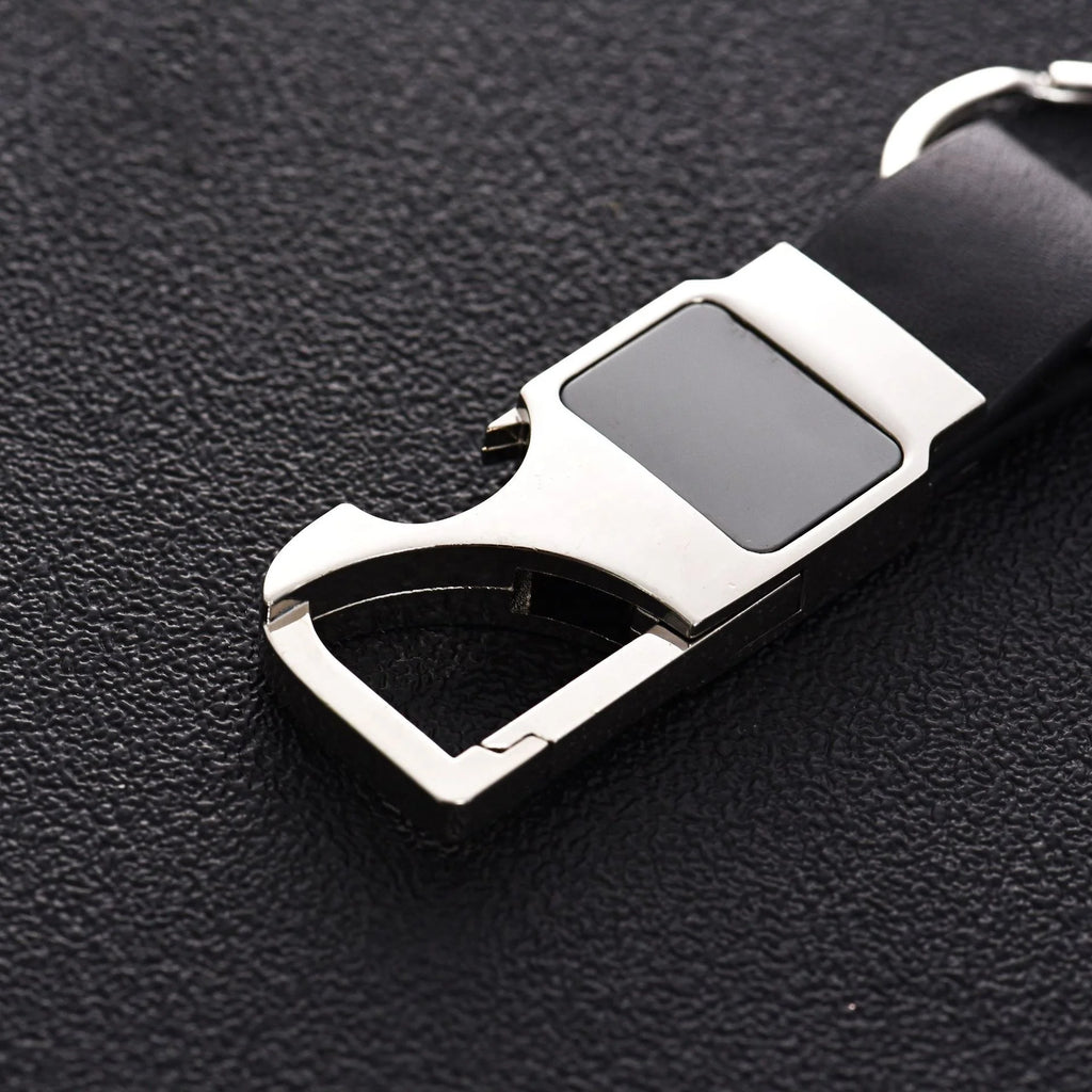 High-End Metal Keychain | Zinc Alloy | Leather Accent | Custom Logo | 1 MOQ | SGS Certified