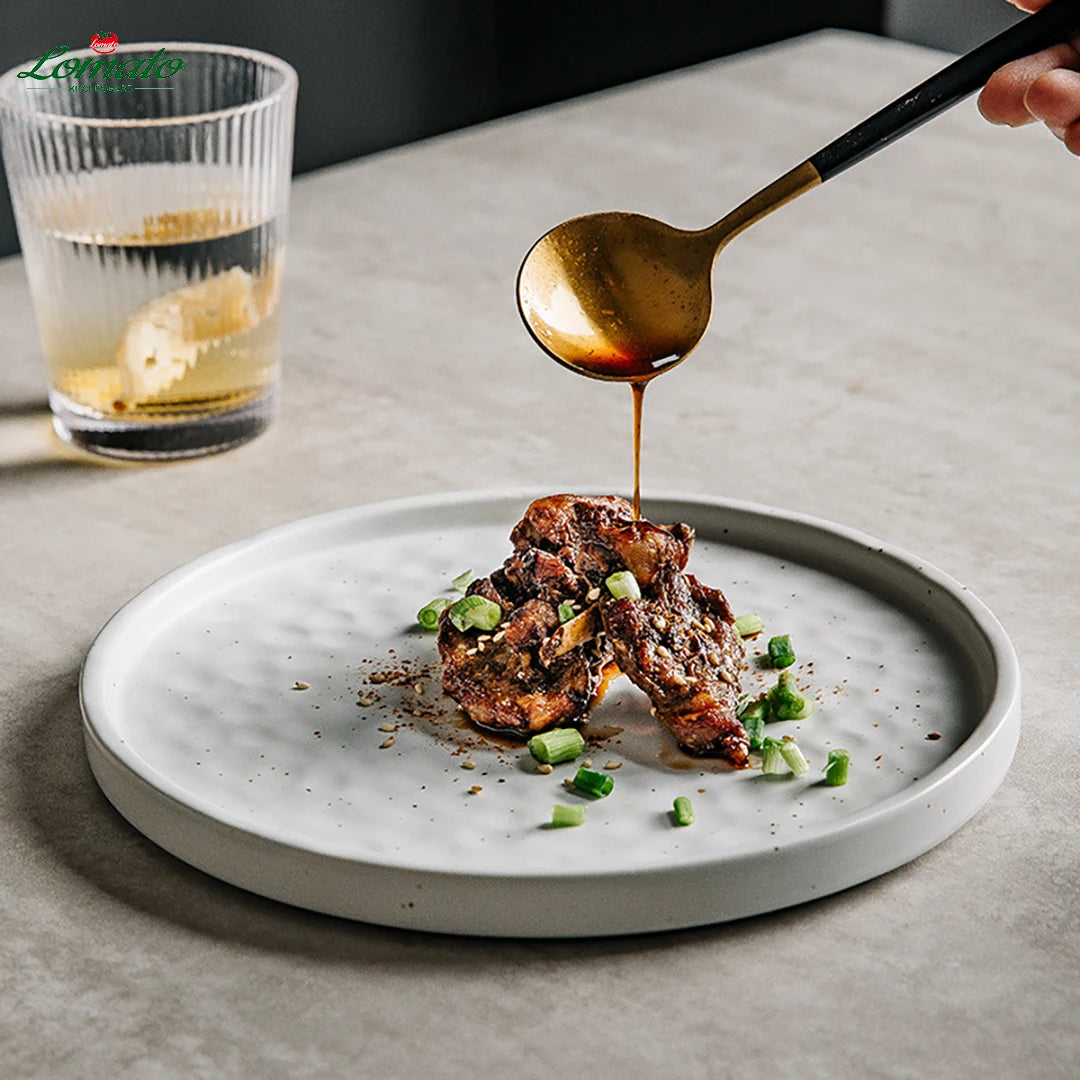Custom Logo Stoneware Dinner Plates | Wholesale Restaurant MOQ 50