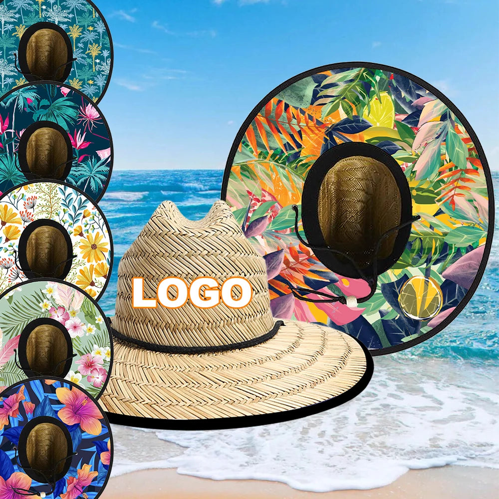 Custom Natural Grass Wide Brim Hats | 50-Piece MOQ & 5-Day Lead Time | Beach & Lifeguard Sun Hats