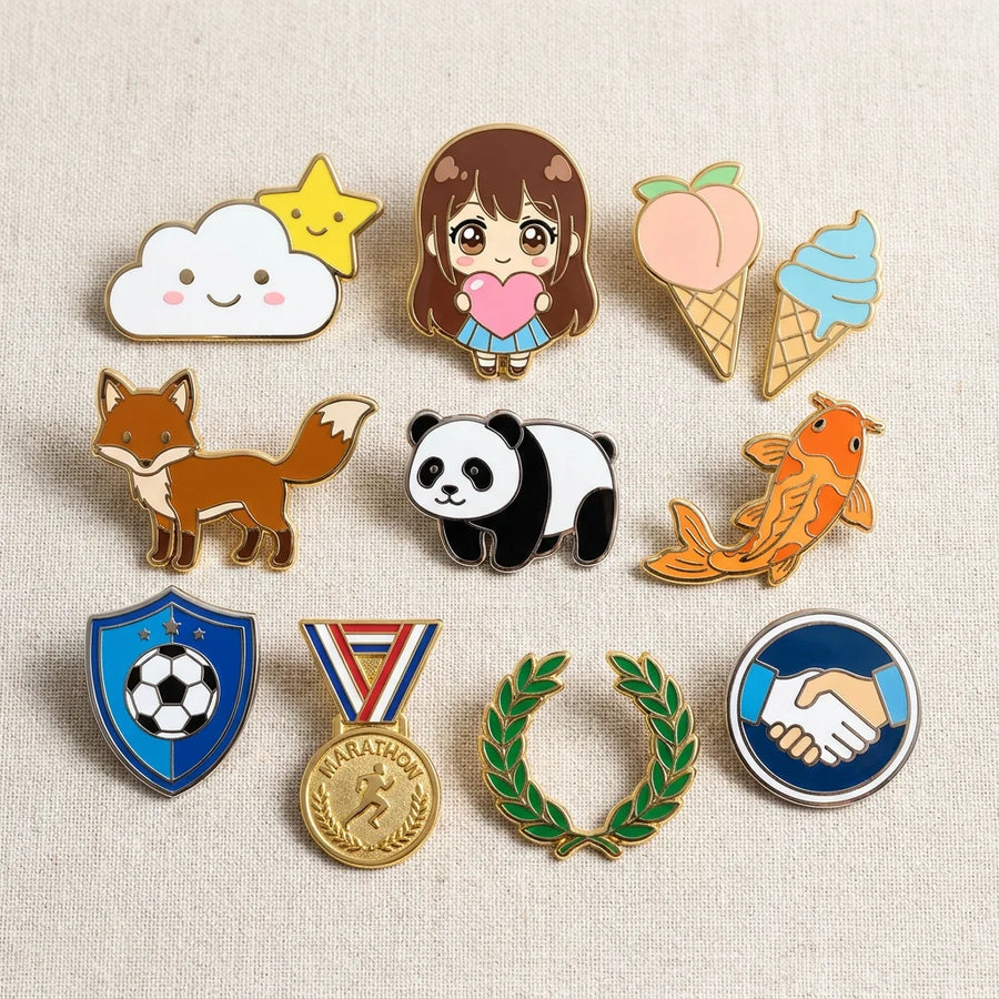 Custom Enamel Pins with Logo | Soft & Hard Enamel, 50 MOQ