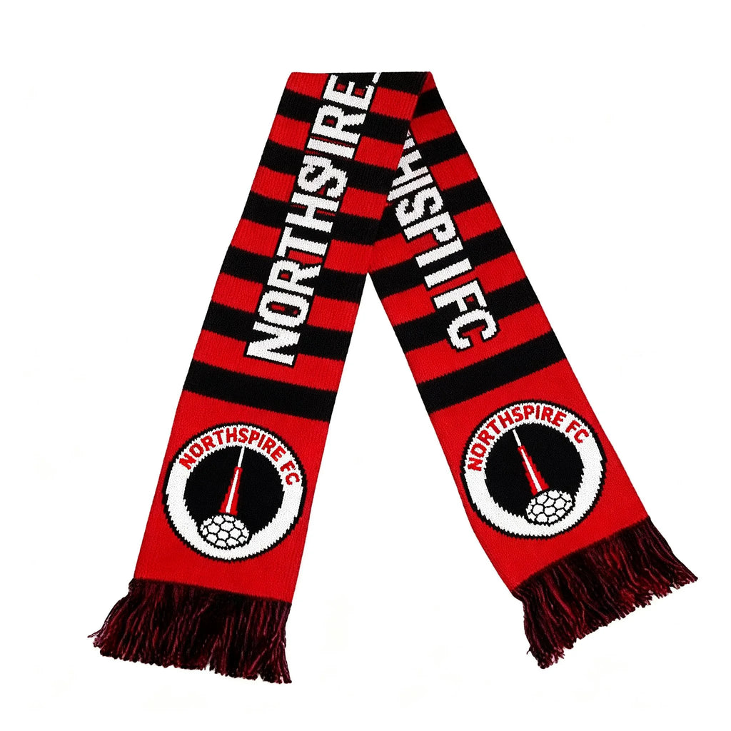 Custom Double-Sided Football Scarves | 50-Piece MOQ & 35-Day Lead Time | Jacquard Knitted | Team Merchandise