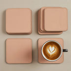 Custom PU Leather Coasters with Logo | MOQ 200 pcs