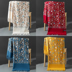 Embroidered Winter Polyester Scarf | Floral Design | Tassel Finish | 1 MOQ | Modest Fashion