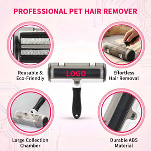 Custom Pet Hair Remover Roller Self-Cleaning ABS Steel | Wholesale Dog Cat Fur Brush OEM