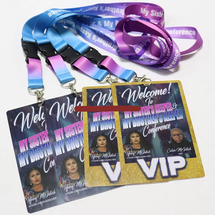 Custom Printed VIP Laminated Name Badges – Personalized ID Badges With Logo and Lanyard