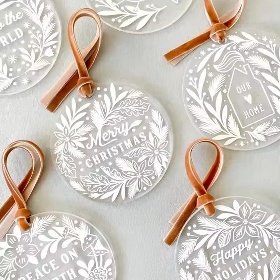 Custom Acrylic Christmas Tree Ornaments with Logo | MOQ 500