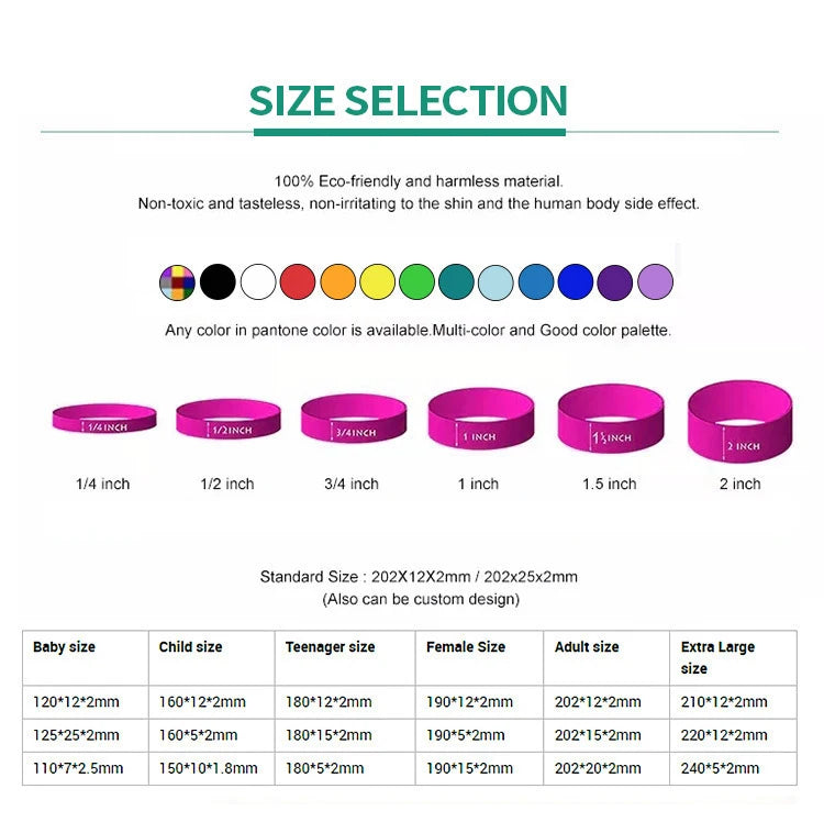 Custom Silicone Wristbands with Logo | 100 MOQ Promotional