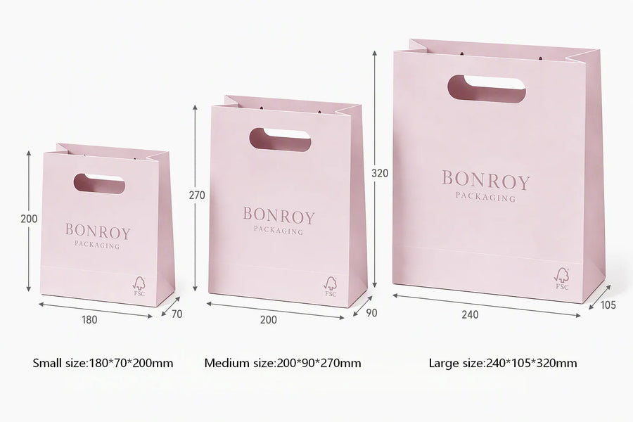 Custom Luxury Embossed Paper Bags | Gold Stamping Shopping Bags | Bulk