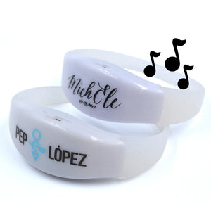 Custom Sound Activated LED Silicone Wristbands | 100 MOQ CE ROHS Certified