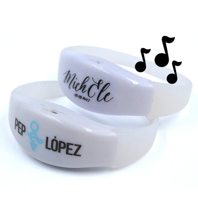 Custom Sound Activated LED Silicone Wristbands | 100 MOQ CE ROHS Certified
