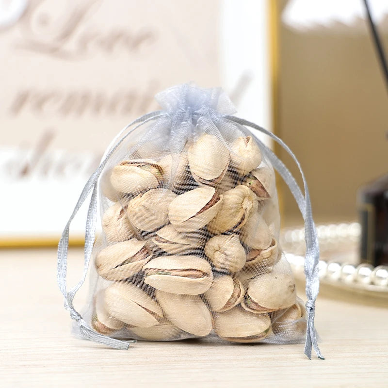 Transparent Organza Pouches Wholesale | 0.001kg Gift Bags Jewelry Packaging