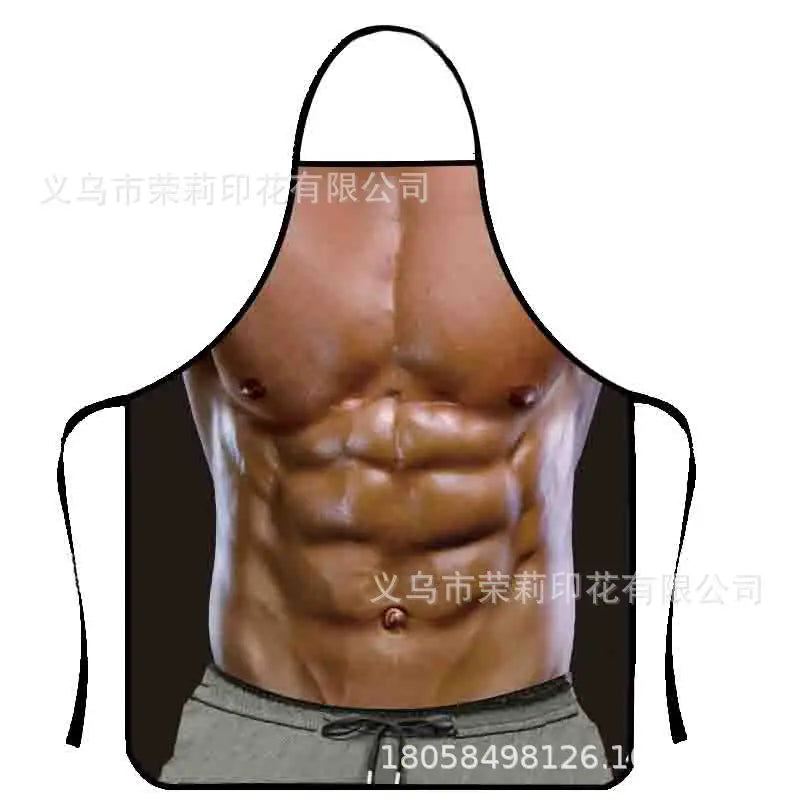 Waterproof Polyester Apron | 3D Printed Cartoon Barbecue Apron