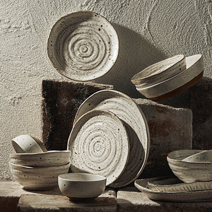 Custom Speckle Dinnerware Set — 30 MOQ, Microwave/Dishwasher Safe