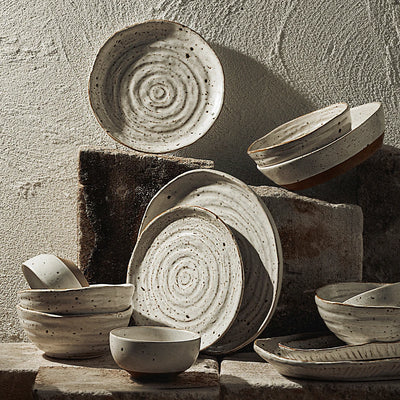 Custom Speckle Dinnerware Set — 30 MOQ, Microwave/Dishwasher Safe