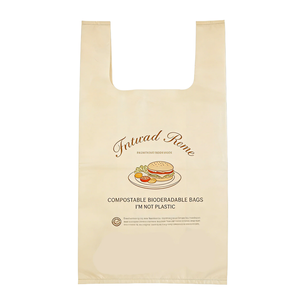 Bulk Recyclable Custom logo T-shirt Bags Food Grade Thickened for Checkout Supermarket Commercial Shopping Bags