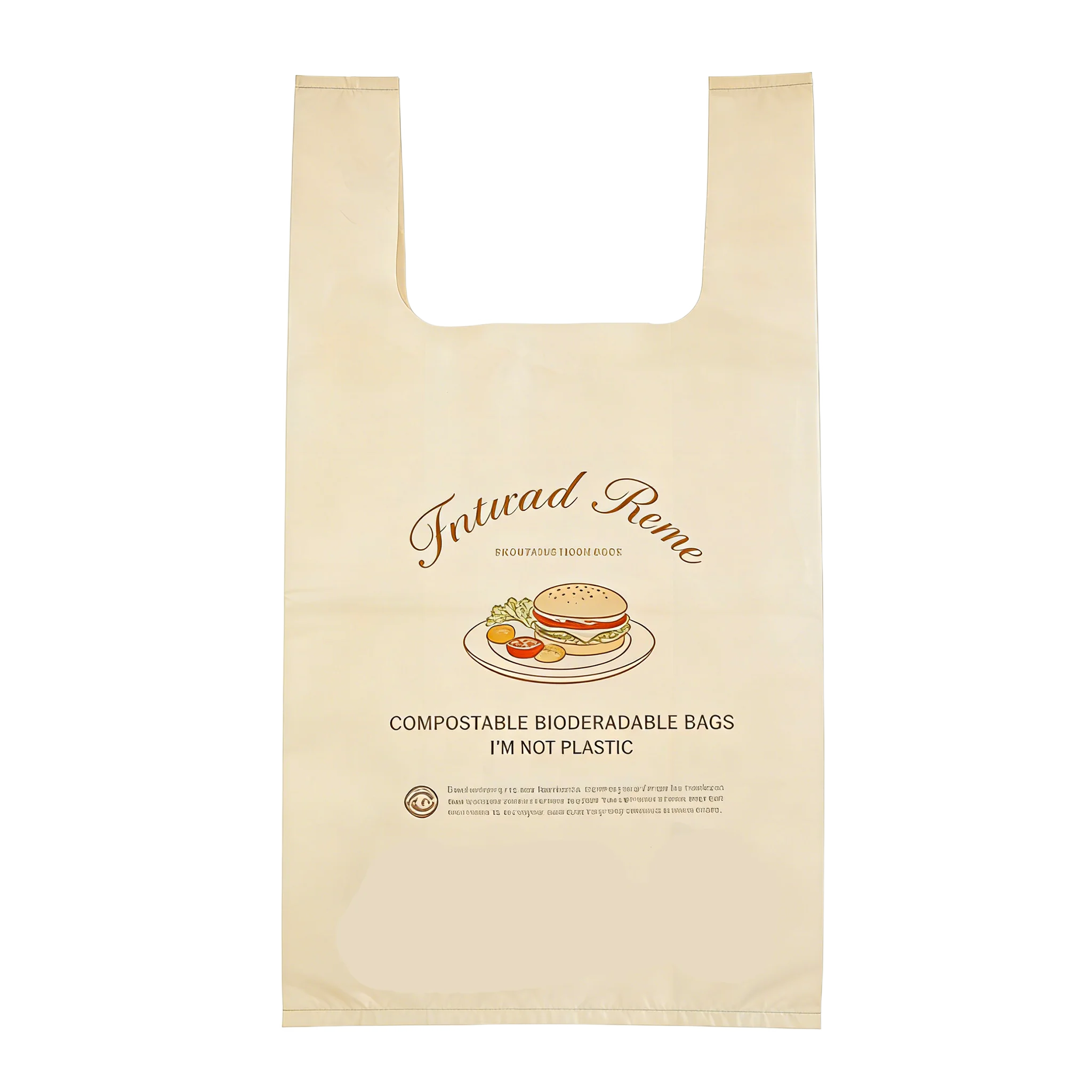 Bulk Recyclable Custom logo T-shirt Bags Food Grade Thickened for Checkout Supermarket Commercial Shopping Bags