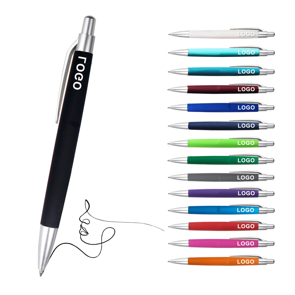 Custom Rubber Coated Pen 1.0mm | Orange Promotional Pen | 50pc MOQ