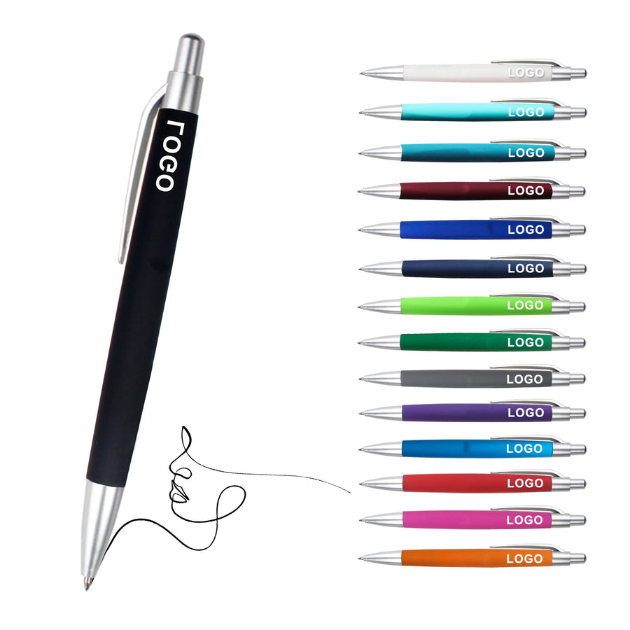 Custom Rubber Coated Pen 1.0mm | Orange Promotional Pen | 50pc MOQ