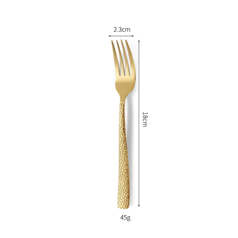 Luxury Gold Flatware Set — 18/0 Steel, 7-Day Lead, 6 Colors