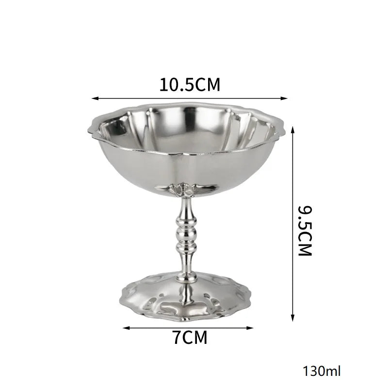 304 Stainless Steel Dessert Cup | Tulip Shape | 50 MOQ | Custom Logo