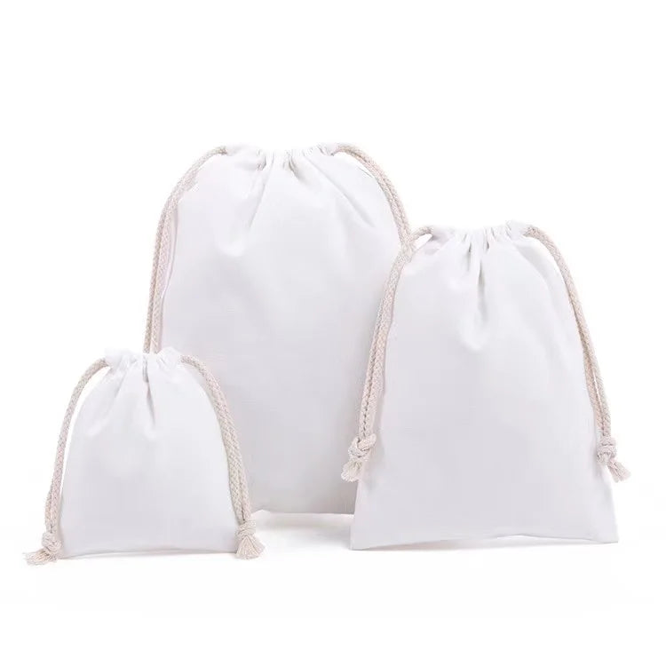Custom Canvas Drawstring Bags with Logo | 100 MOQ for Jewelry & Gift Packaging