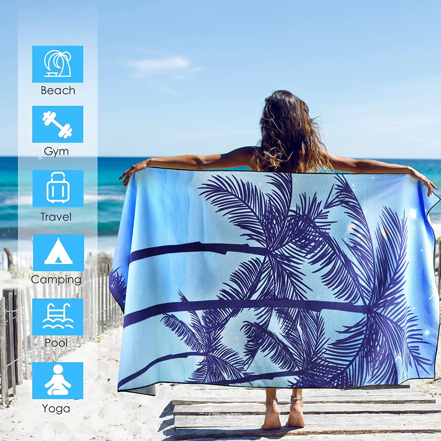 Custom Sublimated Microfiber Beach Towel: 400-500GSM, Full-Color Digital Print, Quick-Dry