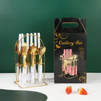 Marble Pattern Flatware Set 24-Piece | Stainless Steel 410 | 1 MOQ