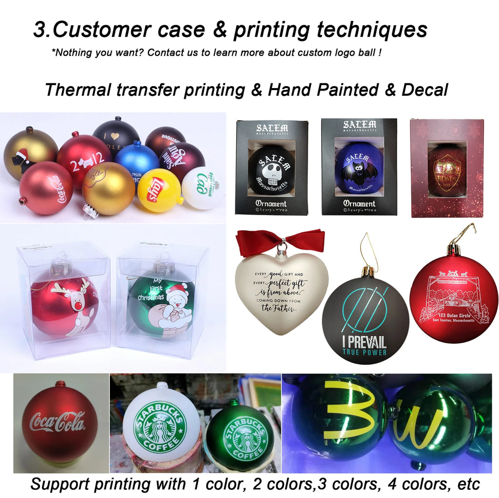 Custom Christmas Ornament Balls Wholesale | Personalized Logo 1-4 Color Print