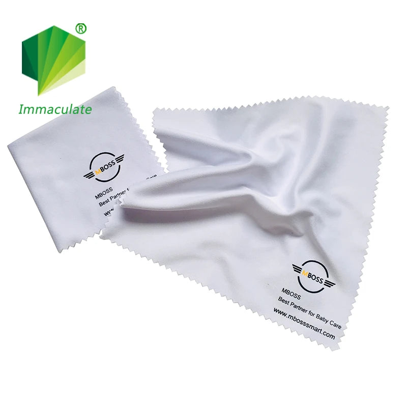 Custom Microfiber Cleaning Cloths — 230gsm Suede, 500 Pcs MOQ, OEKO-TEX