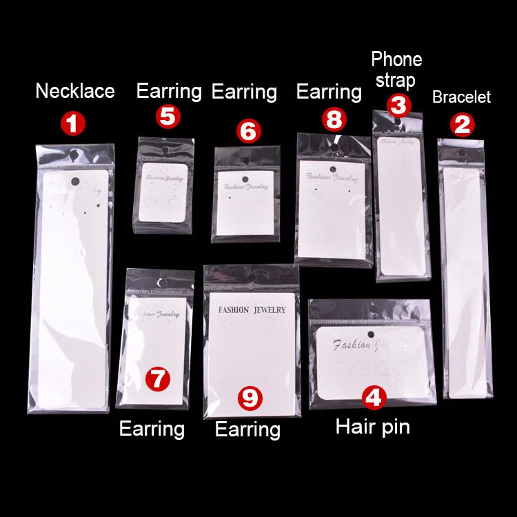 Custom Jewelry Display Cards with OPP Bags | MOQ 100 | 10-Day Lead
