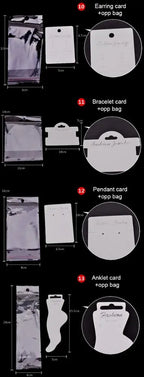 Custom Jewelry Display Cards with OPP Bags | MOQ 100 | 10-Day Lead