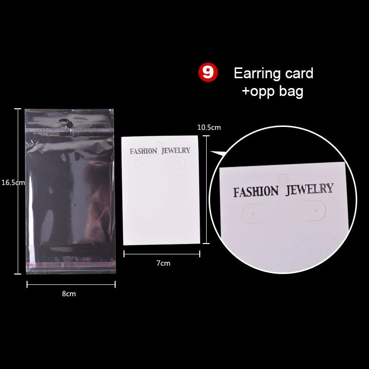 Custom Jewelry Display Cards with OPP Bags | MOQ 100 | 10-Day Lead