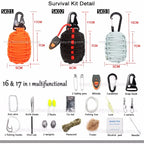 Custom Paracord 550 Survival Kits: 50 MOQ, 7-Strand 550lb, 24+ Tools | Outdoor Camping Gear