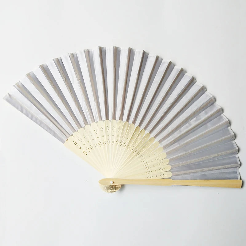 Wholesale Custom Bamboo Fabric Folding Hand Fan for Favors