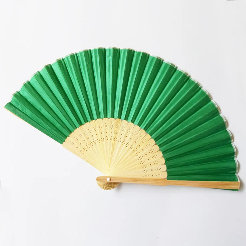 Wholesale Custom Bamboo Fabric Folding Hand Fan for Favors