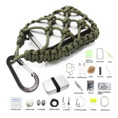 Custom Paracord 550 Survival Kits: 50 MOQ, 7-Strand 550lb, 24+ Tools | Outdoor Camping Gear